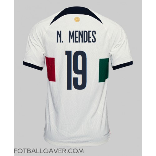 Portugal Nuno Mendes #19 Fotballklær Bortedrakt VM 2022 Kortermet